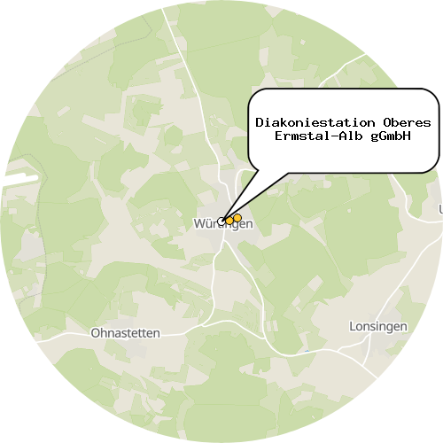 Kartenausschnitt für die Firma Diakoniestation Oberes Ermstal-Alb gGmbH