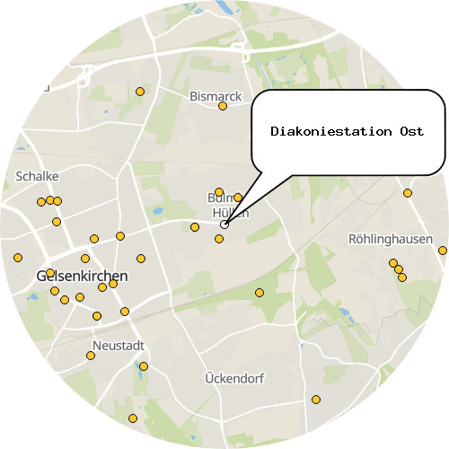 Kartenausschnitt für die Firma Diakoniestation Ost