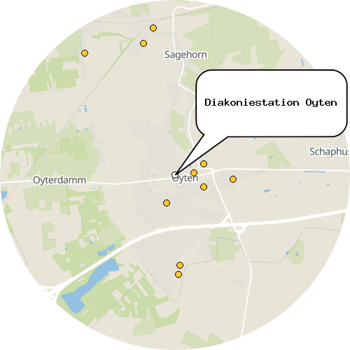 Kartenausschnitt für die Firma Diakoniestation Oyten