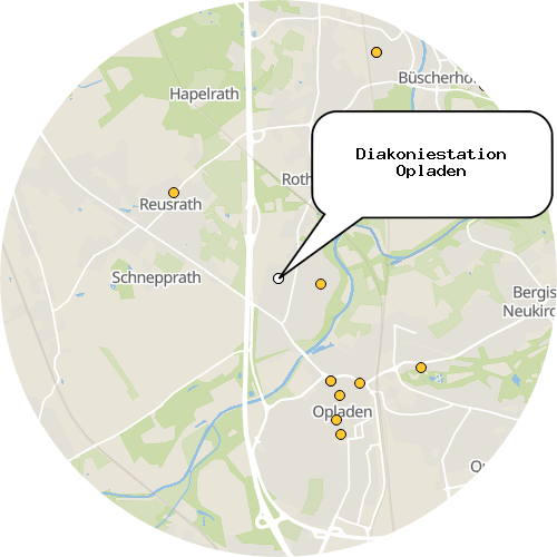 Kartenausschnitt für die Firma Diakoniestation Opladen