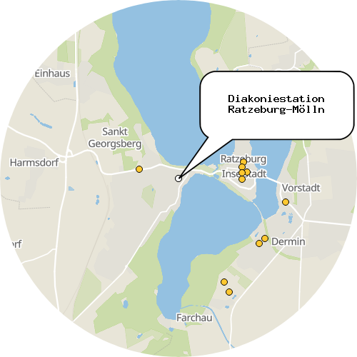 Kartenausschnitt für die Firma Diakoniestation Ratzeburg-Mölln