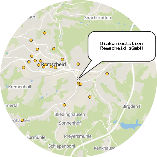 Kartenausschnitt für die Firma Diakoniestation Remscheid gGmbH