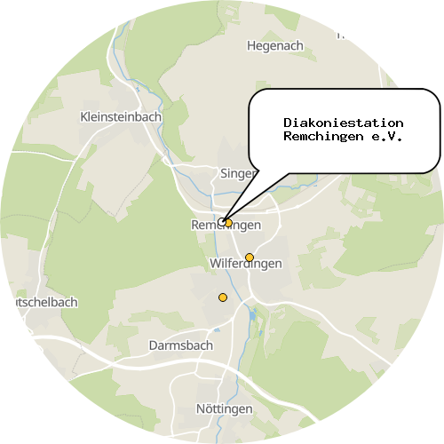 Kartenausschnitt für die Firma Diakoniestation Remchingen e.V.