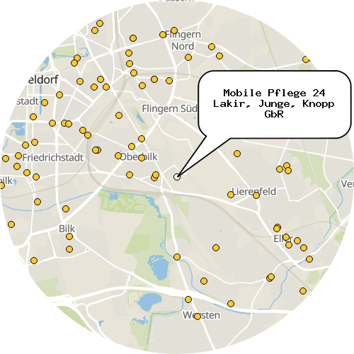 Kartenausschnitt für die Firma Mobile Pflege 24 Lakir, Junge, Knopp GbR