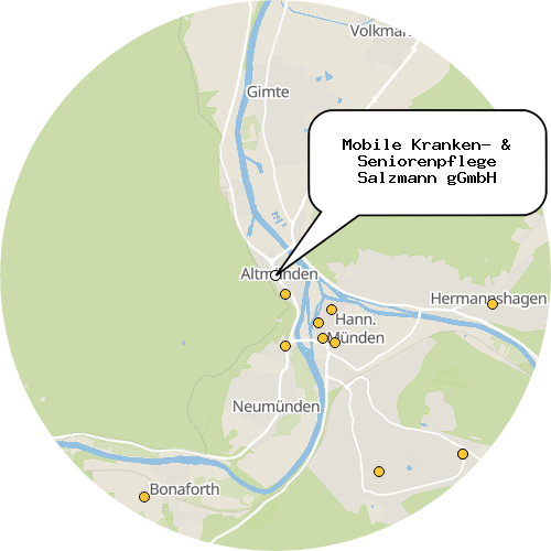 Kartenausschnitt für die Firma Mobile Kranken- & Seniorenpflege Salzmann gGmbH