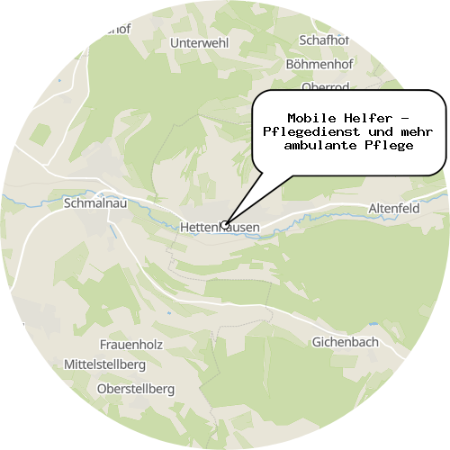 Kartenausschnitt für die Firma Mobile Helfer - Pflegedienst und mehr ambulante Pflege