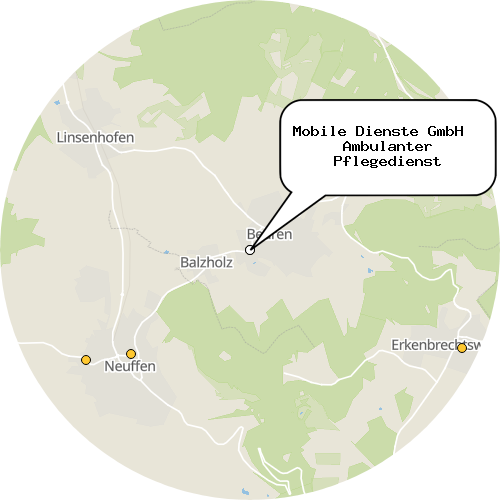 Kartenausschnitt für die Firma Mobile Dienste GmbH   Ambulanter Pflegedienst