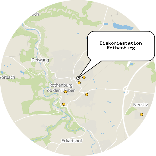 Kartenausschnitt für die Firma Diakoniestation Rothenburg