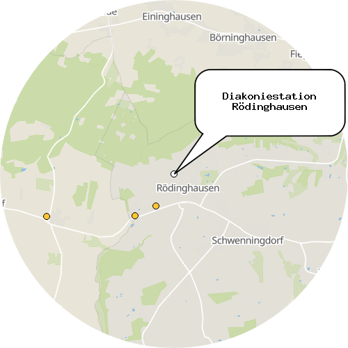 Kartenausschnitt für die Firma Diakoniestation Rödinghausen