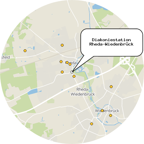 Kartenausschnitt für die Firma Diakoniestation Rheda-Wiedenbrück