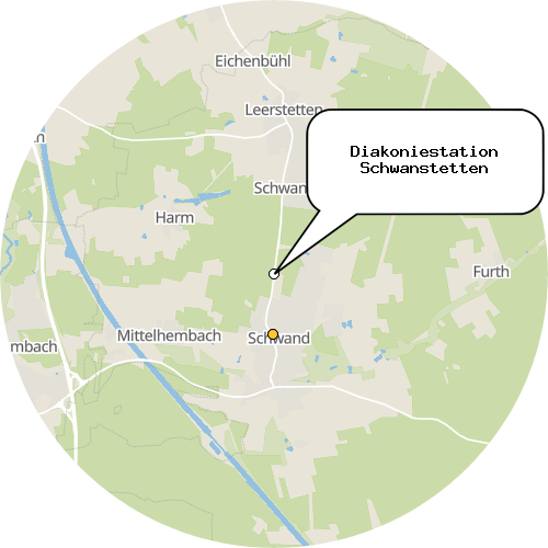 Kartenausschnitt für die Firma Diakoniestation Schwanstetten