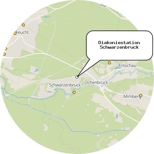 Kartenausschnitt für die Firma Diakoniestation Schwarzenbruck