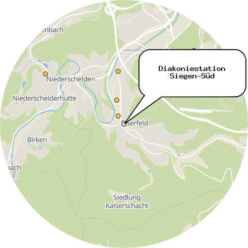 Kartenausschnitt für die Firma Diakoniestation Siegen-Süd