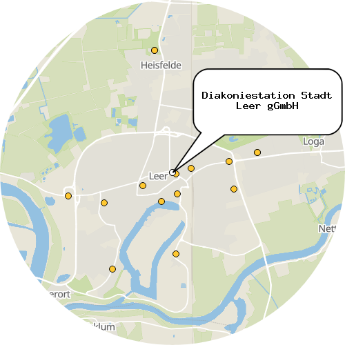 Kartenausschnitt für die Firma Diakoniestation Stadt Leer gGmbH
