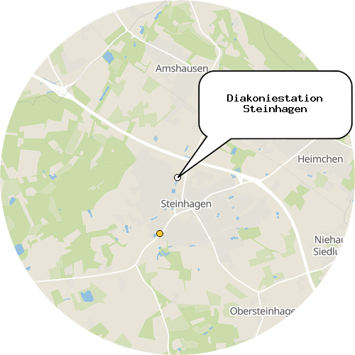 Kartenausschnitt für die Firma Diakoniestation Steinhagen