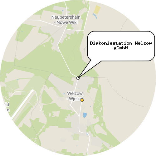 Kartenausschnitt für die Firma Diakoniestation Welzow gGmbH