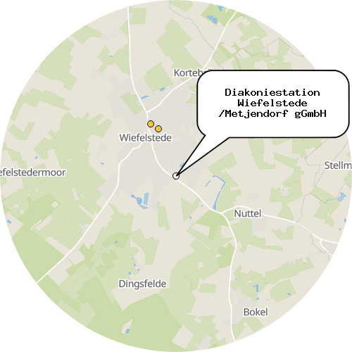 Kartenausschnitt für die Firma Diakoniestation Wiefelstede /Metjendorf gGmbH