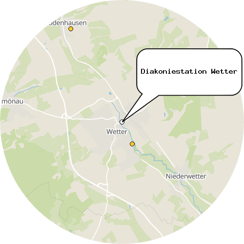 Kartenausschnitt für die Firma Diakoniestation Wetter