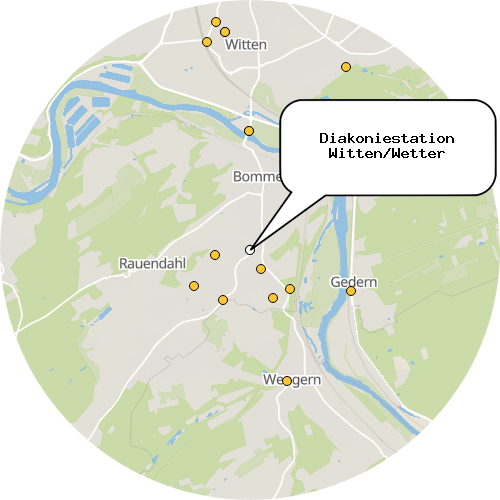 Kartenausschnitt für die Firma Diakoniestation Witten/Wetter