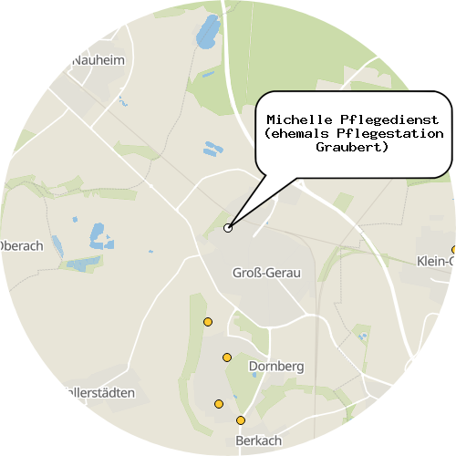 Kartenausschnitt für die Firma Michelle Pflegedienst (ehemals Pflegestation Graubert)