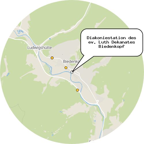 Kartenausschnitt für die Firma Diakoniestation des ev. Luth Dekanates Biedenkopf