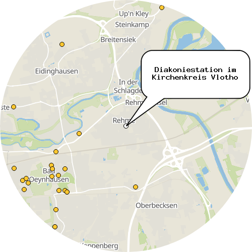 Kartenausschnitt für die Firma Diakoniestation im Kirchenkreis Vlotho