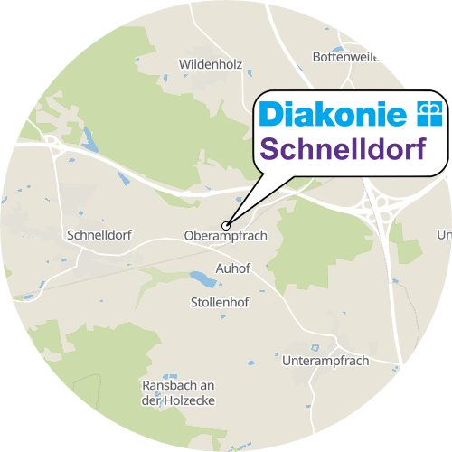 Kartenausschnitt für die Firma Diakonieverein Schnelldorf