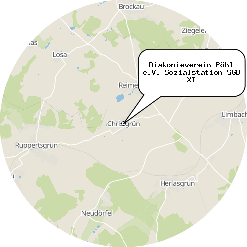 Kartenausschnitt für die Firma Diakonieverein Pöhl e.V. Sozialstation SGB XI