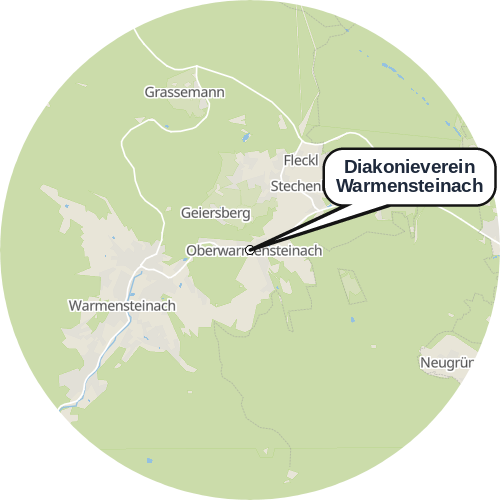 Kartenausschnitt für die Firma Diakonieverein Warmensteinach
