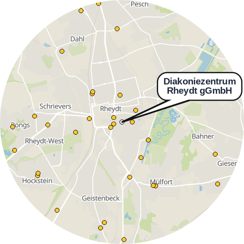Kartenausschnitt für die Firma Diakoniezentrum Rheydt gGmbH
