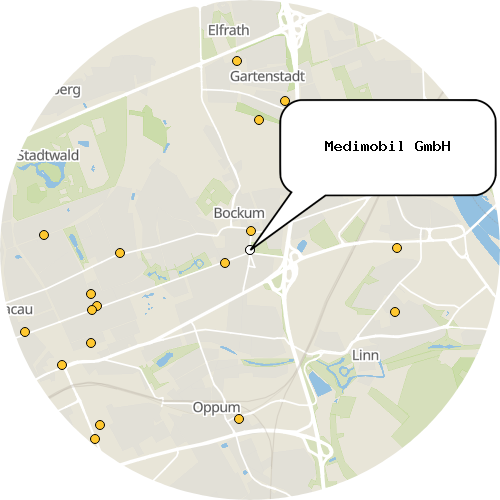 Kartenausschnitt für die Firma Medimobil GmbH