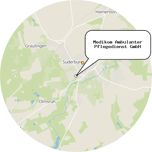 Kartenausschnitt für die Firma Medikom Ambulanter Pflegedienst GmbH