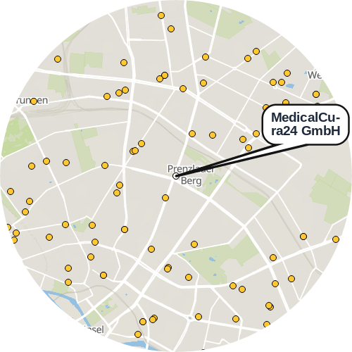 Kartenausschnitt für die Firma MedicalCura24 GmbH