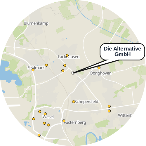 Kartenausschnitt für die Firma Die Alternative GmbH