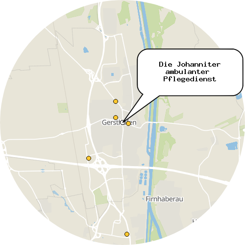 Kartenausschnitt für die Firma Die Johanniter ambulanter  Pflegedienst