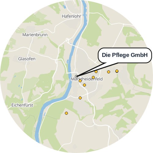 Kartenausschnitt für die Firma Die Pflege GmbH