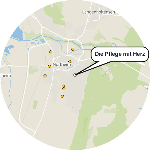 Kartenausschnitt für die Firma Die Pflege mit Herz