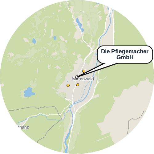 Kartenausschnitt für die Firma Die Pflegemacher GmbH