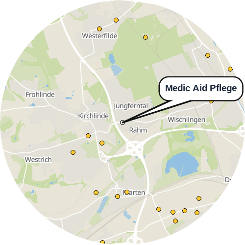 Kartenausschnitt für die Firma Medic Aid Pflege