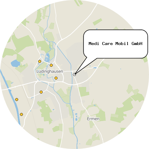 Kartenausschnitt für die Firma Medi Care Mobil GmbH