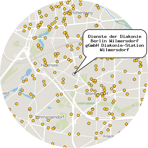 Kartenausschnitt für die Firma Dienste der Diakonie Berlin Wilmersdorf gGmbH Diakonie-Station Wilmersdorf