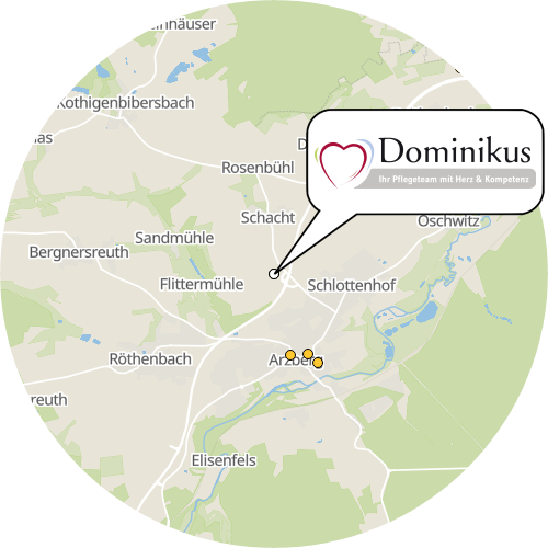 Kartenausschnitt für die Firma Ambulanter Pflegedienst Dominikus GmbH und Dominikus Pflege & Service GmbH