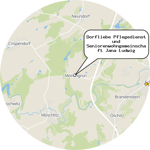 Kartenausschnitt für die Firma Dorfliebe Pflegedienst und Seniorenwohngemeinschaft Jana Ludwig