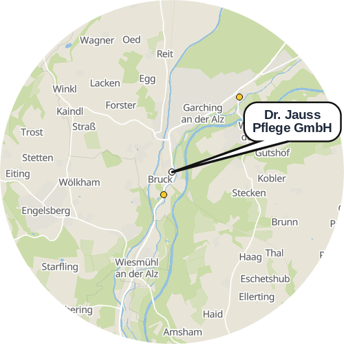 Kartenausschnitt für die Firma Dr. Jauss Pflege GmbH
