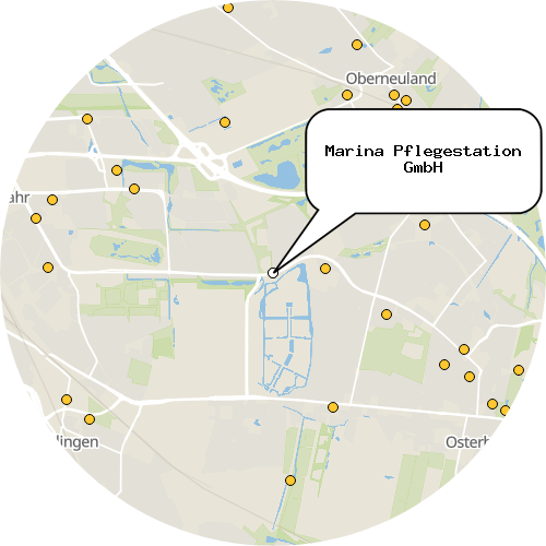 Kartenausschnitt für die Firma Marina Pflegestation GmbH