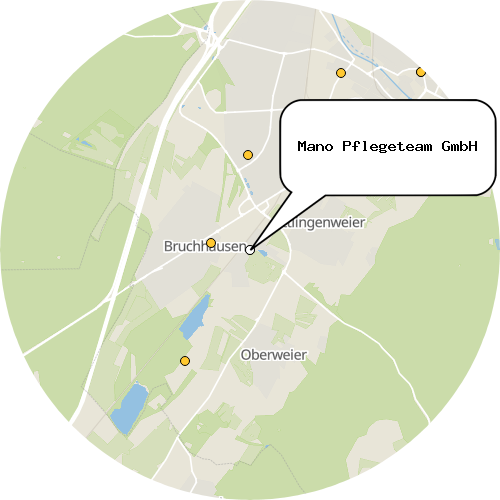 Kartenausschnitt für die Firma Mano Pflegeteam GmbH