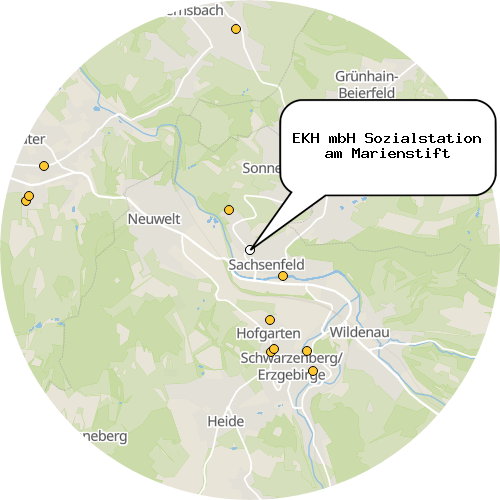 Kartenausschnitt für die Firma EKH mbH Sozialstation am Marienstift