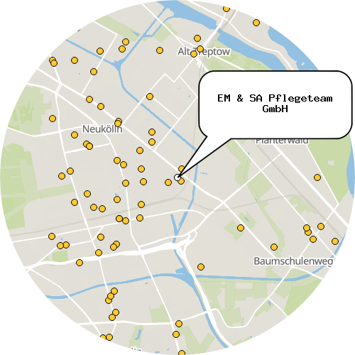 Kartenausschnitt für die Firma EM & SA Pflegeteam GmbH