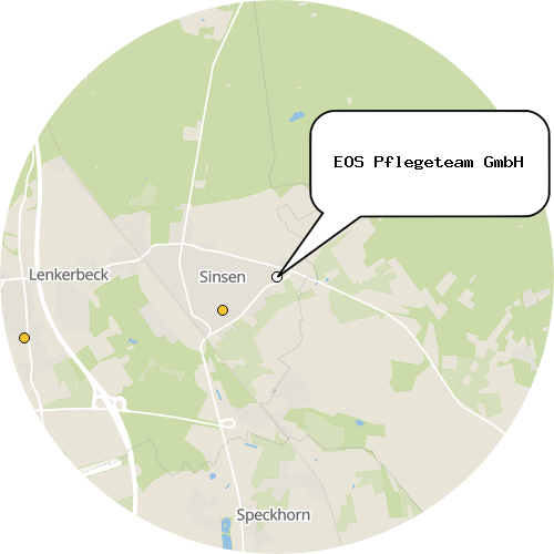 Kartenausschnitt für die Firma EOS Pflegeteam GmbH
