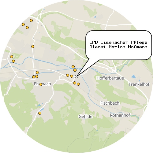 Kartenausschnitt für die Firma EPD Eisenacher Pflege Dienst Marion Hofmann